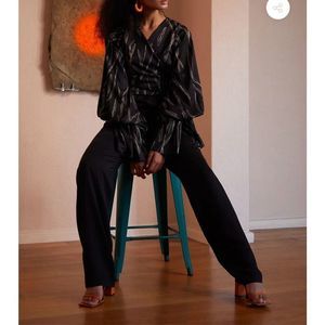 Diarrablu Black Wide Leg Trousers